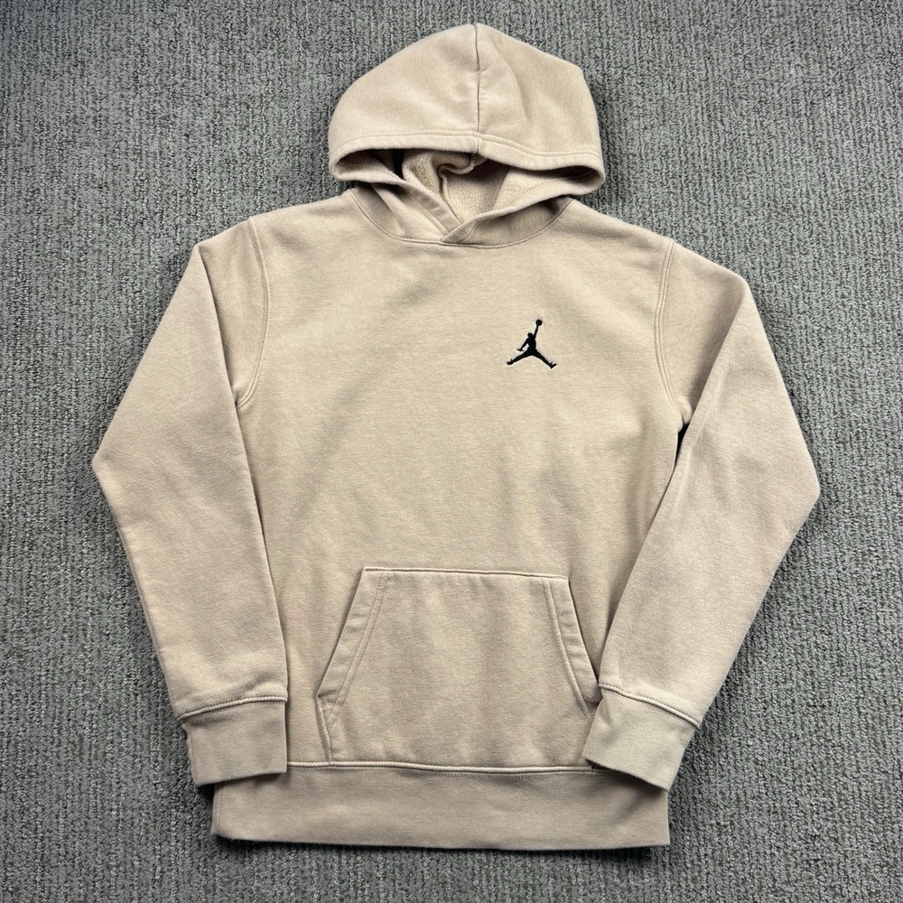 Nike Youth L 12-13 Air Jordan Pullover Hoodie Sweatshirt Light Brown Tan